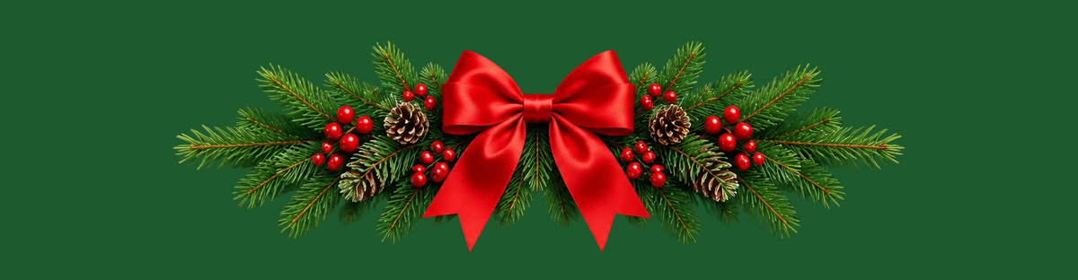 Wide Horizontal Bow with Pine Boughs
